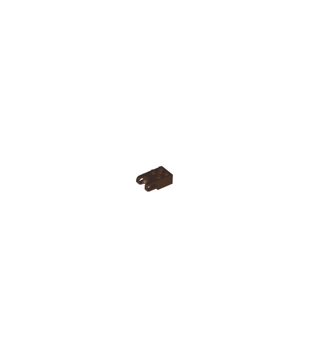 LEGO - Technic, steen gemodificeerd 2 x 2 met kogelgewricht en as-gat - rechte vorken met ronde uiteinden en open zijkanten - Dark Brown | N