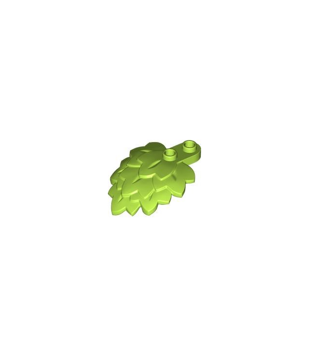LEGO - Plantplaat, rond 1 x 2 met gelaagde bladeren - Lime | N
