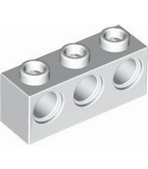 LEGO - Technic, steen 1 x 3 met gaten - White | N - Thumbnail