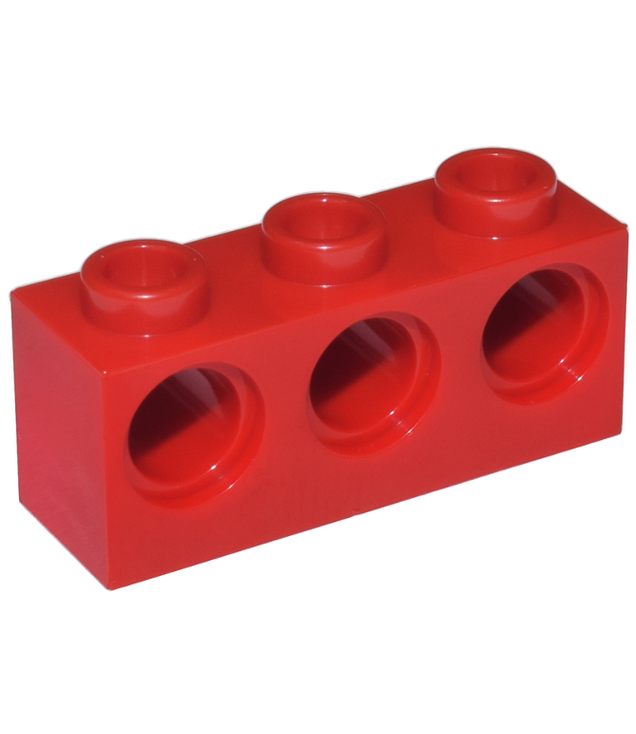 LEGO - Technic, steen 1 x 3 met gaten - Red | N