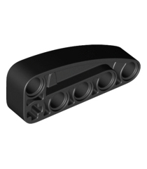 LEGO - Technic, aangepaste dikke liftarm L-vorm kwartellips 2 x 5 - Black | N - Thumbnail
