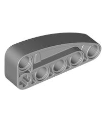 LEGO - Technic, aangepaste dikke liftarm L-vorm kwartellips 2 x 5 - Light Bluish Gray | N - Thumbnail