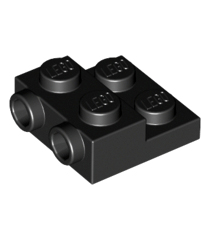 LEGO - Plaat, gemodificeerd 2 x 2 x 2/3 met 2 noppen aan zijkant - Black | N - Thumbnail