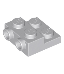 LEGO - Plaat, gemodificeerd 2 x 2 x 2/3 met 2 noppen aan zijkant - Light Bluish Gray | N - Thumbnail