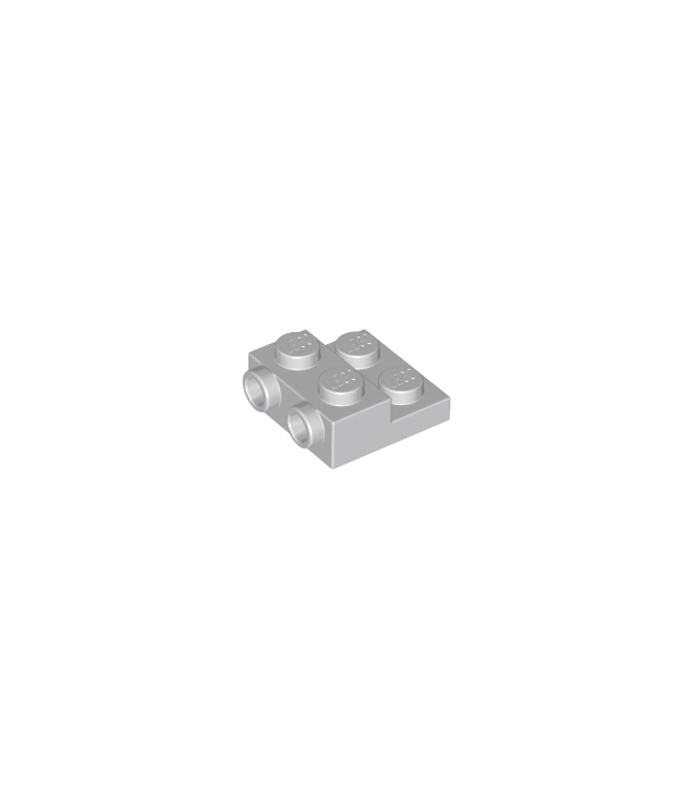 LEGO - Plaat, gemodificeerd 2 x 2 x 2/3 met 2 noppen aan zijkant - Light Bluish Gray | N