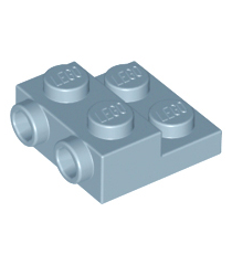 LEGO - Plaat, gemodificeerd 2 x 2 x 2/3 met 2 noppen aan zijkant - Sand Blue | N - Thumbnail