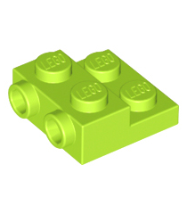 LEGO - Plaat, gemodificeerd 2 x 2 x 2/3 met 2 noppen aan zijkant - Lime | N - Thumbnail