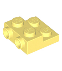 LEGO - Plaat, gemodificeerd 2 x 2 x 2/3 met 2 noppen aan zijkant - Bright Light Yellow | N - Thumbnail