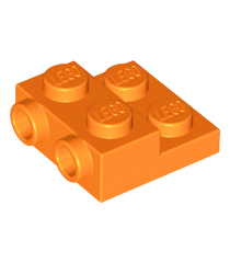 LEGO - Plaat, gemodificeerd 2 x 2 x 2/3 met 2 noppen aan zijkant - Orange | N - Thumbnail