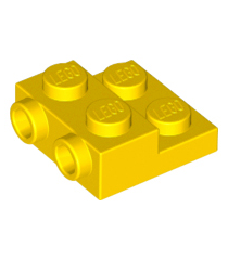 LEGO - Plaat, gemodificeerd 2 x 2 x 2/3 met 2 noppen aan zijkant - Yellow | N - Thumbnail