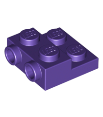 LEGO - Plaat, gemodificeerd 2 x 2 x 2/3 met 2 noppen aan zijkant - Dark Purple | N - Thumbnail