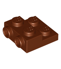 LEGO - Plaat, gemodificeerd 2 x 2 x 2/3 met 2 noppen aan zijkant - Reddish Brown | N - Thumbnail