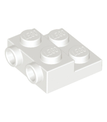 LEGO - Plaat, gemodificeerd 2 x 2 x 2/3 met 2 noppen aan zijkant - White | N - Thumbnail