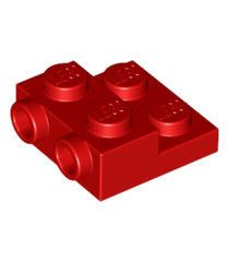 LEGO - Plaat, gemodificeerd 2 x 2 x 2/3 met 2 noppen aan zijkant - Red | N - Thumbnail