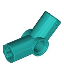 LEGO - Technic, as- en penverbinder hoek #4 – 135 graden - Dark Turquoise | N - Thumbnail