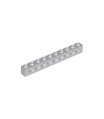 LEGO - Technic, steen 1 x 10 met gaten - Light Bluish Gray | N - Thumbnail