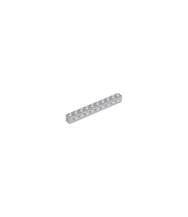 LEGO - Technic, steen 1 x 10 met gaten - Light Bluish Gray | N