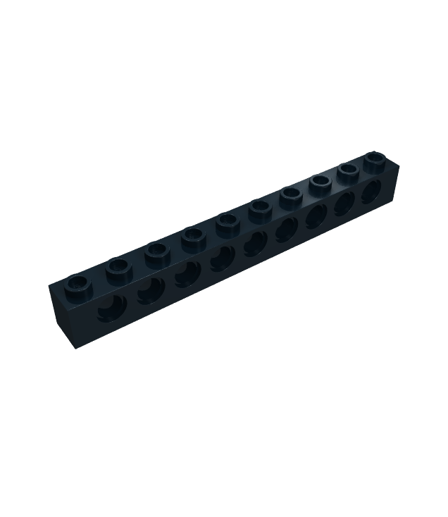 LEGO - Technic, steen 1 x 10 met gaten - Black | N