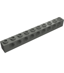 LEGO - Technic, steen 1 x 10 met gaten - Dark Bluish Gray | N - Thumbnail