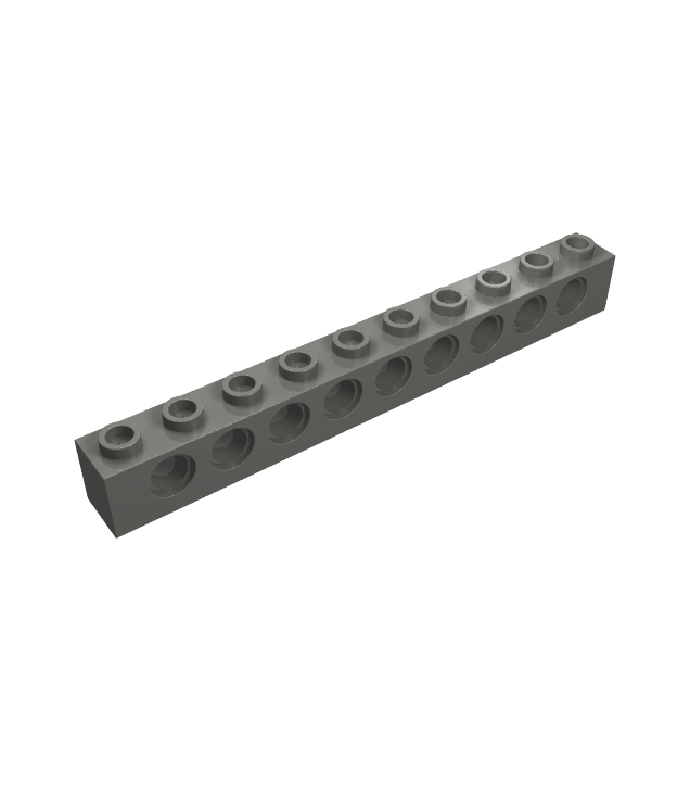 LEGO - Technic, steen 1 x 10 met gaten - Dark Bluish Gray | N