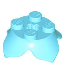 LEGO - Plantbladeren 2 x 2 met 4 bloemblaadjes en as-gat - Medium Azure | N - Thumbnail