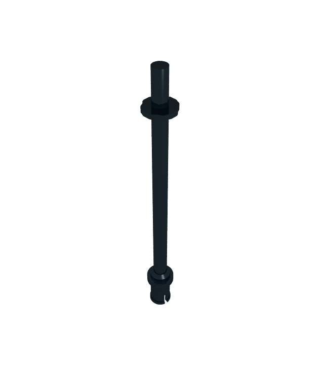 LEGO - Staaf 8L met stopringen en pen (Technic, figuuraccessoire skistok) – vlak uiteinde - Black | N