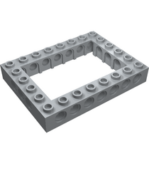 LEGO - Technic, steen 6 x 8 met open midden - Light Bluish Gray | N - Thumbnail