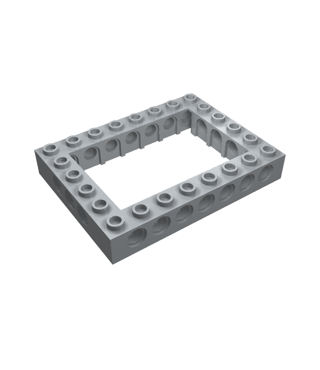 LEGO - Technic, steen 6 x 8 met open midden - Light Bluish Gray | N