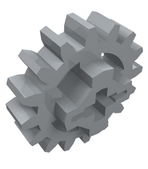 LEGO - Technic, tandwiel 16 tanden – as-gat met gesloten zijkanten - Light Bluish Gray | N - Thumbnail