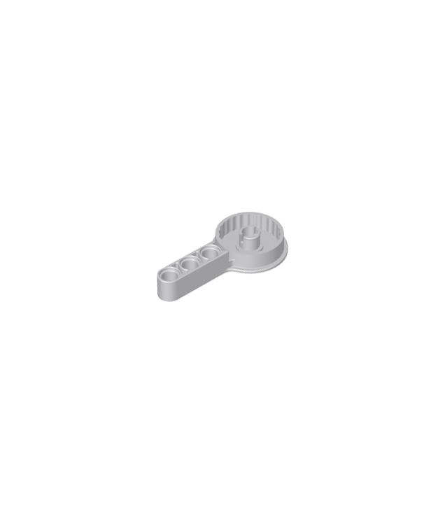 LEGO - Technic, rotatieschijf met grote pen en dikke liftarm 3L - Light Bluish Gray | N