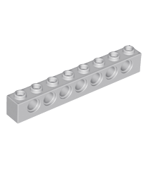 LEGO - Technic, steen 1 x 8 met gaten - Light Bluish Gray | N - Thumbnail