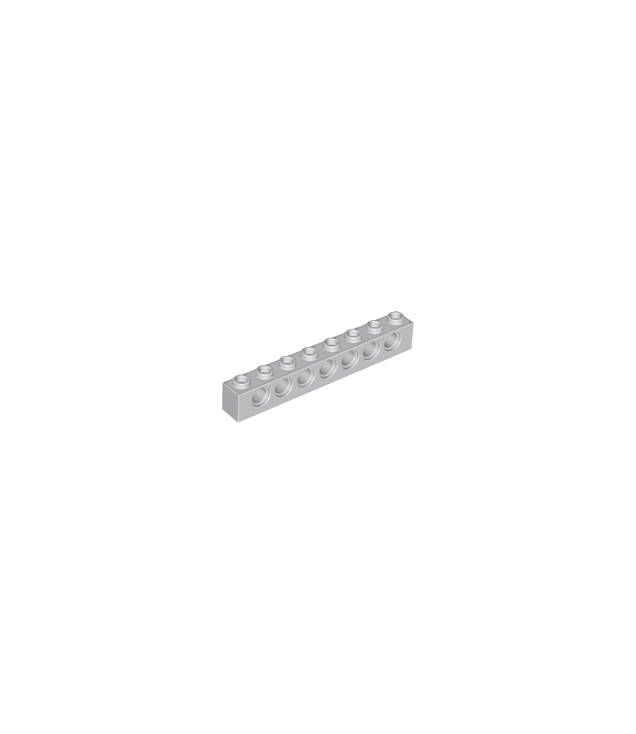 LEGO - Technic, steen 1 x 8 met gaten - Light Bluish Gray | N