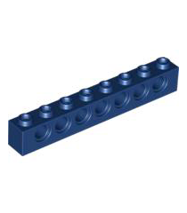 LEGO - Technic, steen 1 x 8 met gaten - Dark Blue | N - Thumbnail