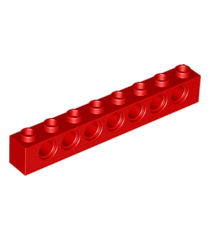 LEGO - Technic, steen 1 x 8 met gaten - Red | N - Thumbnail