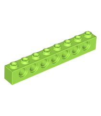 LEGO - Technic, steen 1 x 8 met gaten - Lime | N - Thumbnail