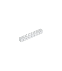 LEGO - Technic, steen 1 x 8 met gaten - White | N - Thumbnail