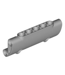 LEGO - Technic, gebogen paneel 7 x 3 met 2 pen-gaten door het oppervlak - Light Bluish Gray | N - Thumbnail