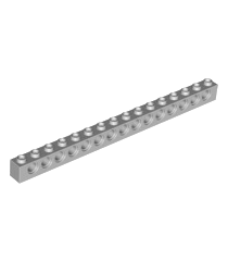 LEGO - Technic, steen 1 x 16 met gaten - Light Bluish Gray | N - Thumbnail