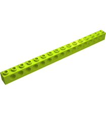 LEGO - Technic, steen 1 x 16 met gaten - Lime | N - Thumbnail