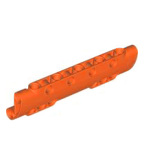 LEGO - Technic, gebogen paneel 11 x 3 met 10 pen-gaten door het oppervlak - Reddish Orange | N - Thumbnail