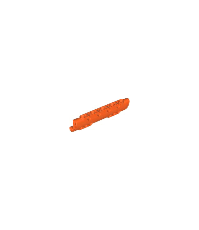 LEGO - Technic, gebogen paneel 11 x 3 met 10 pen-gaten door het oppervlak - Reddish Orange | N