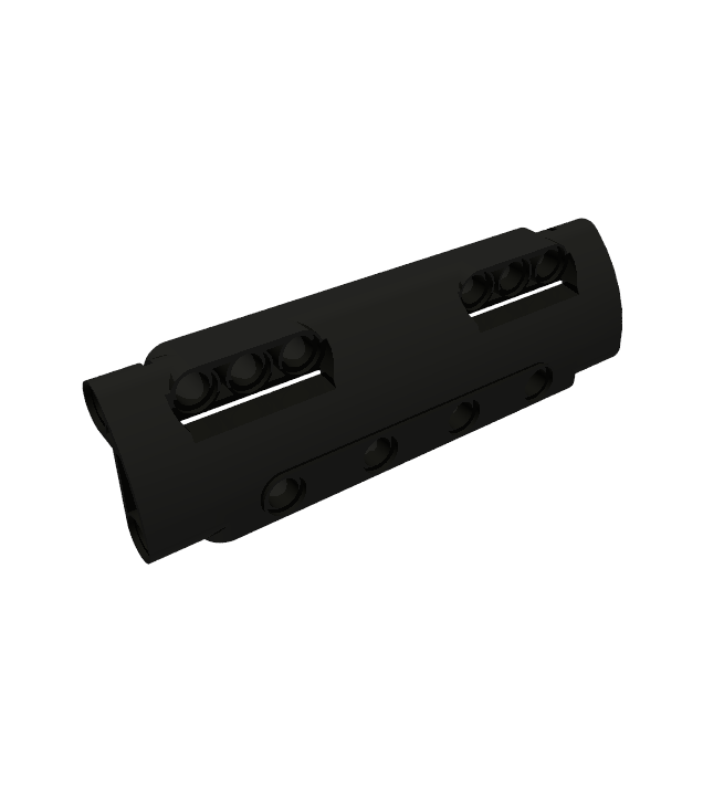 LEGO - Technic, gebogen paneel 11 x 3 met 10 pen-gaten door het oppervlak - Black | N