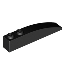 LEGO - Helling, gebogen 6 x 1 - Black | N - Thumbnail