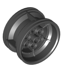 LEGO - Wiel Ø43.2mm x 26mm Technic racemodel klein, 6 pen-gaten - Black | N - Thumbnail