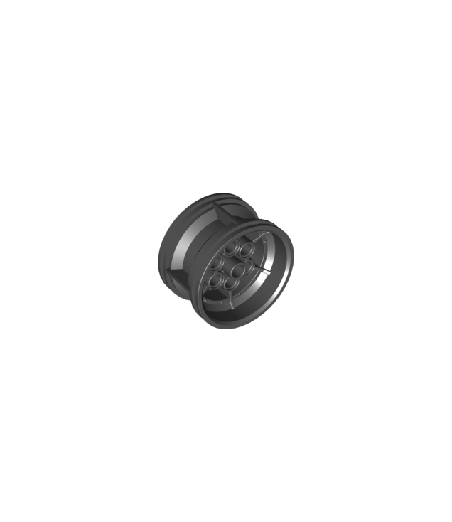 LEGO - Wiel Ø43.2mm x 26mm Technic racemodel klein, 6 pen-gaten - Black | N