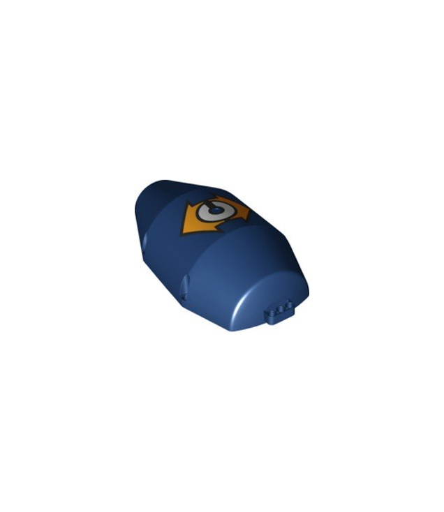 LEGO - Technic kiepbak 6.5 x 13 x 26 halve, met 4 pen-gaten en dikke liftarm 3L met oranje pijlen en witte letter C patroon - Dark Blue | N