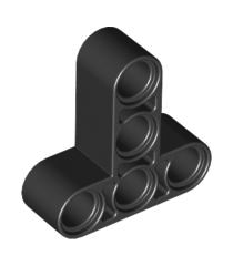 LEGO - Technic, aangepaste dikke liftarm T-vorm 3 x 3 - Black | N - Thumbnail