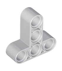 LEGO - Technic, aangepaste dikke liftarm T-vorm 3 x 3 - Light Bluish Gray | N - Thumbnail