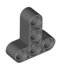 LEGO - Technic, aangepaste dikke liftarm T-vorm 3 x 3 - Dark Bluish Gray | N - Thumbnail