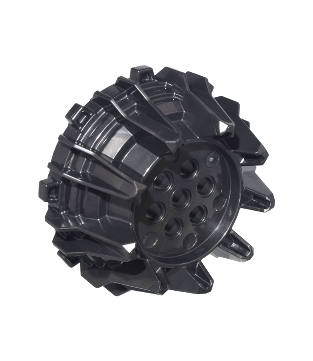 LEGO - Wiel van hard plastic met kleine noppen en flenzen - Pearl Dark Gray | N